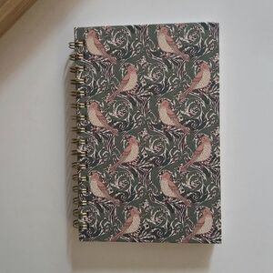 OCS Design Vintage Inspired Floral Bird Hardcover Medium Spiral Ruled Notebook